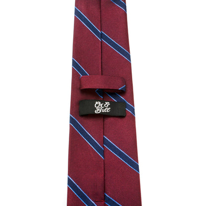 The Phillip Tie (Burgundy Stripe Men's Tie) - My Men's Shop