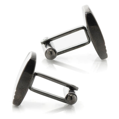 Stainless Steel Gunmetal Tartan Plaid Cufflinks - My Men's Shop