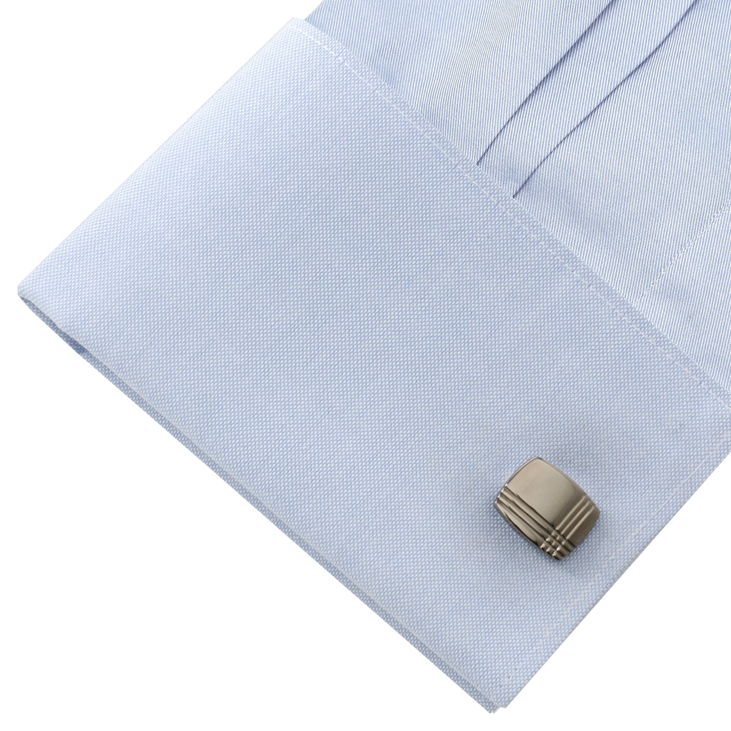 Stainless Steel Gunmetal Tartan Plaid Cufflinks - My Men's Shop