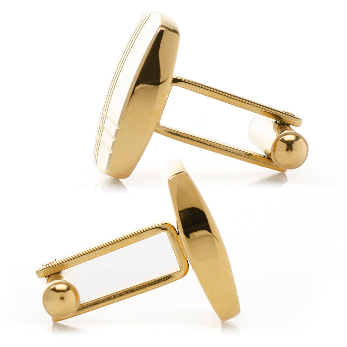 Stainless Steel Gold Tartan Plaid Cufflinks - My Men's Shop