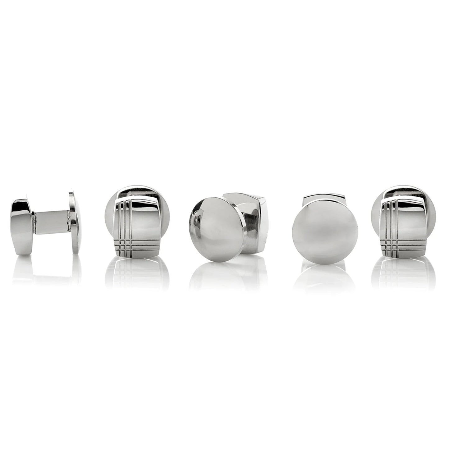 Stainless Steel Tartan Plaid 5-Stud Set - My Men's Shop