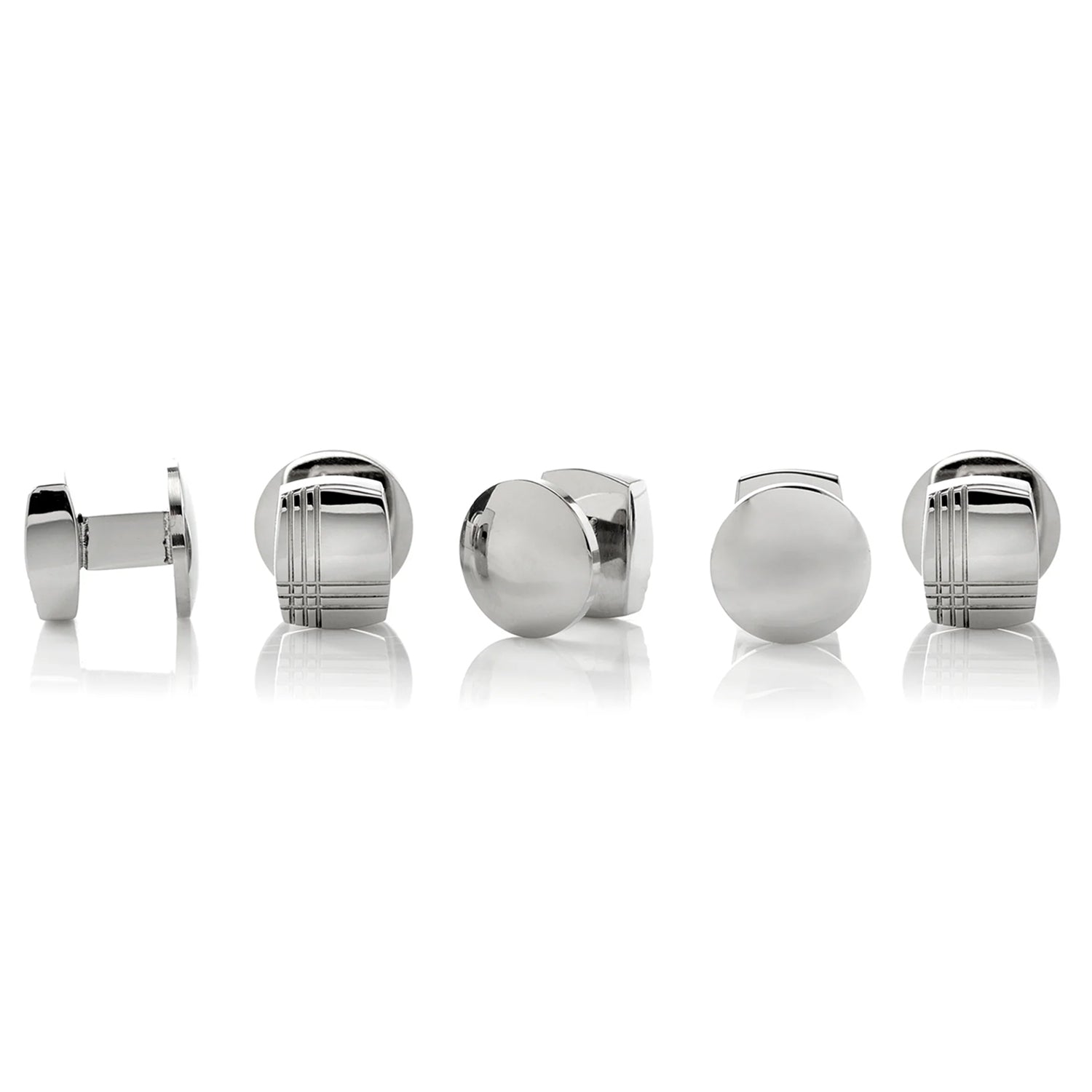 Stainless Steel Tartan Plaid 5-Stud Set - My Men's Shop