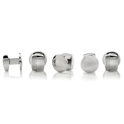 Stainless Steel Tartan Plaid 5-Stud Set - My Men's Shop