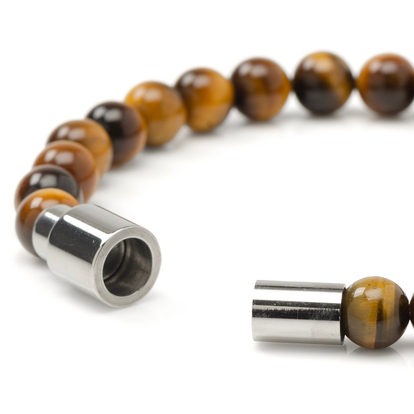 Tigers Eye Beaded Bracelet with Magnetic Closure - My Men's Shop