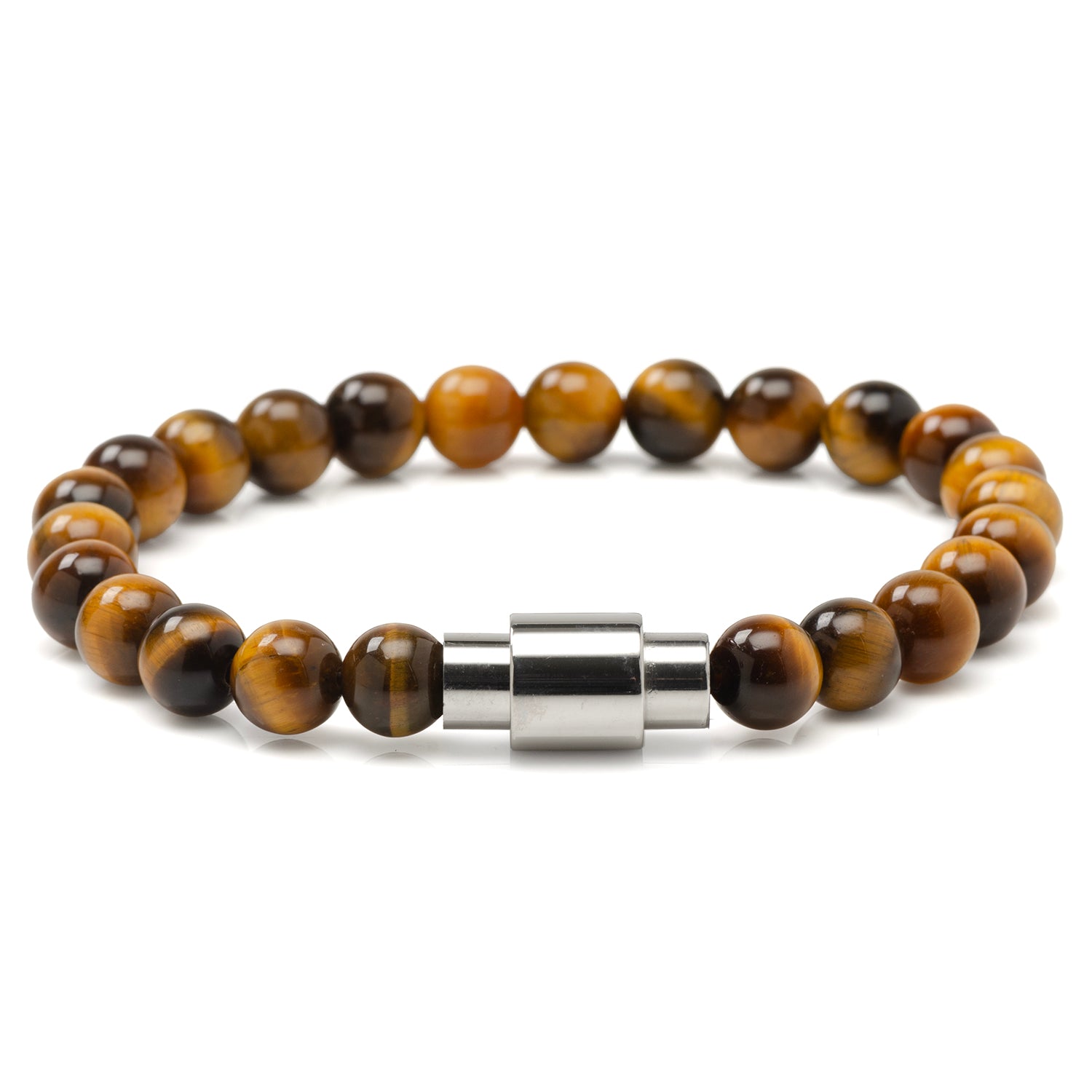 Tigers Eye Beaded Bracelet with Magnetic Closure - My Men's Shop