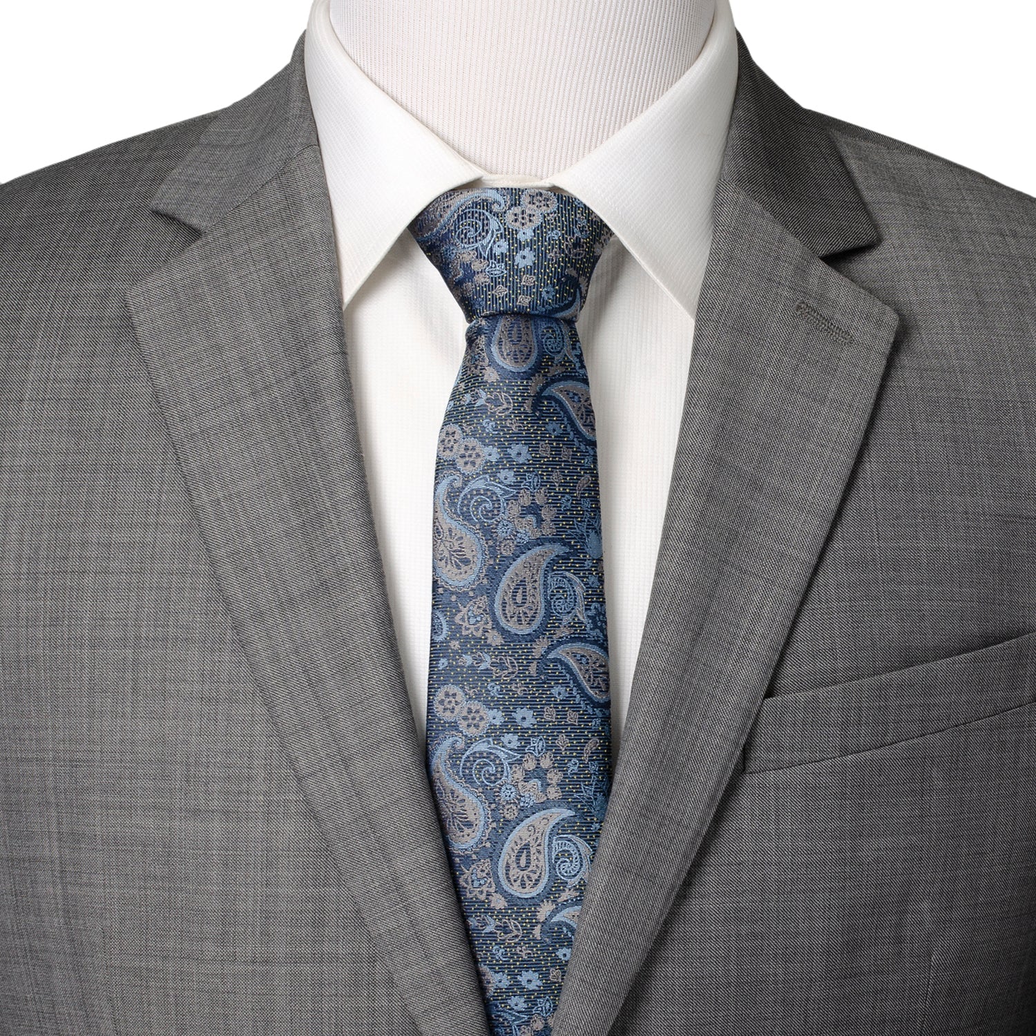 Blue & Gray Paisley Men's Tie - My Men's Shop
