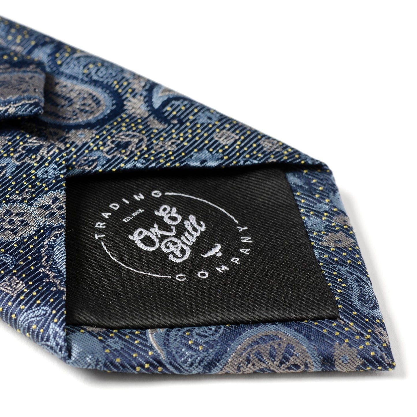 Corbata de hombre paisley azul y gris