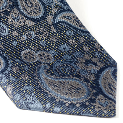 Corbata de hombre paisley azul y gris