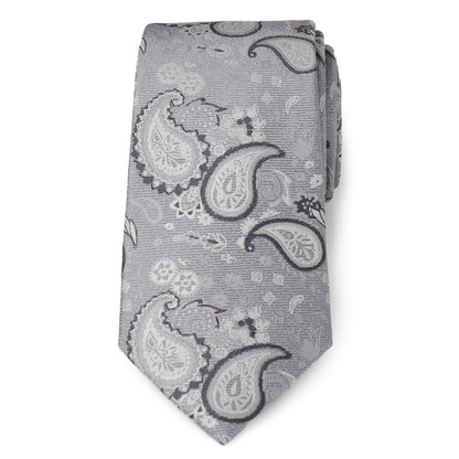 Corbata de hombre con diseño de cachemir gris