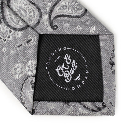 Corbata de hombre con diseño de cachemir gris