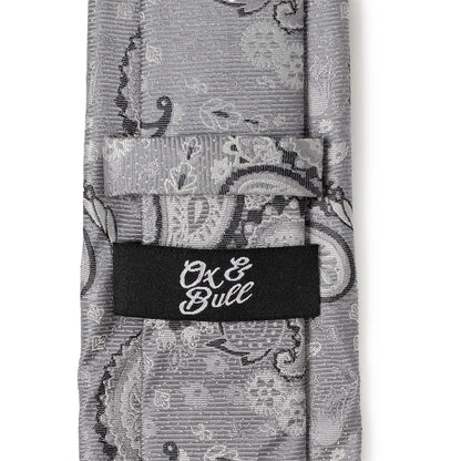 Corbata de hombre con diseño de cachemir gris