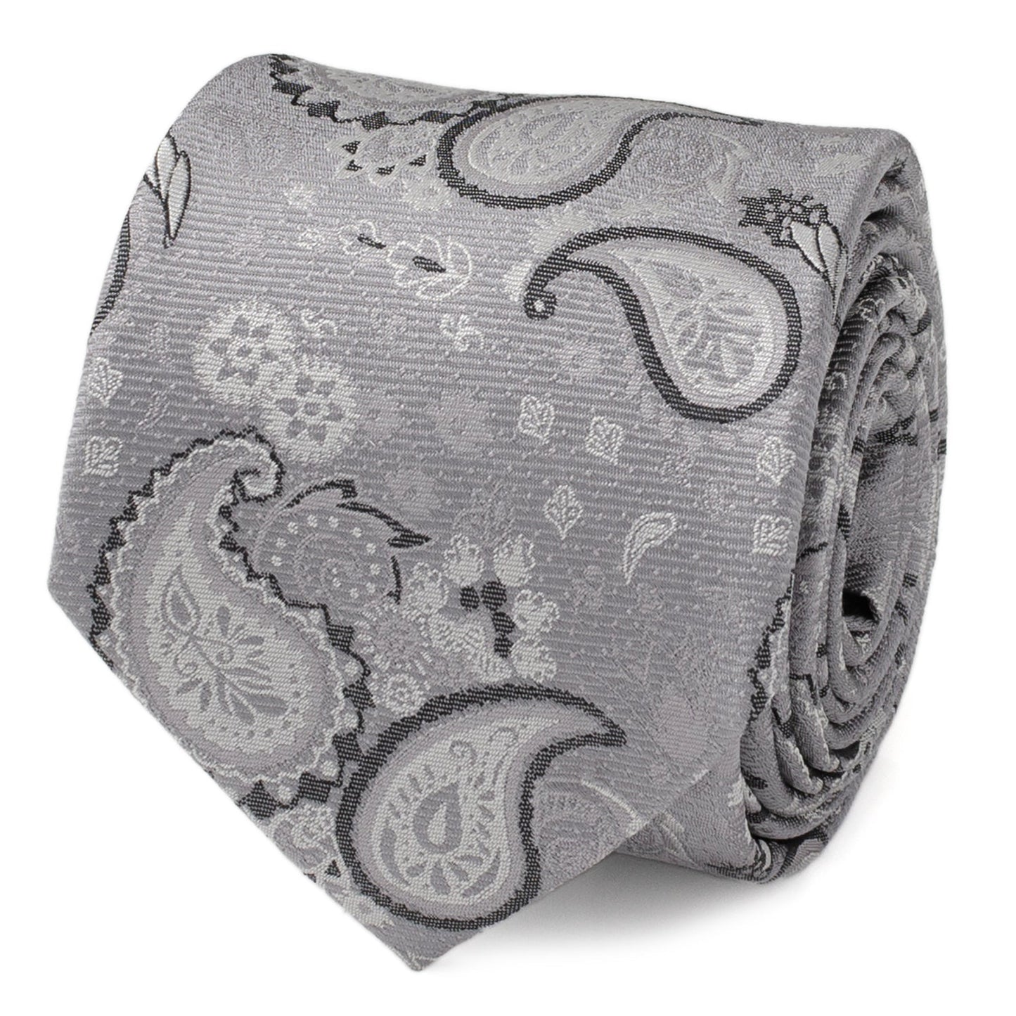 Corbata de hombre con diseño de cachemir gris