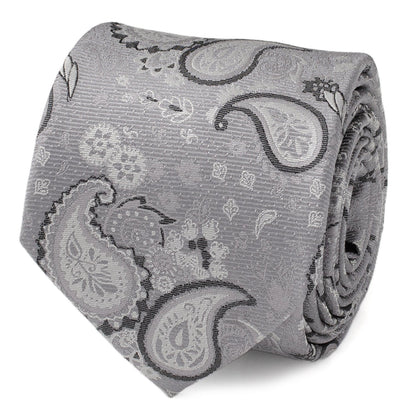 Corbata de hombre con diseño de cachemir gris