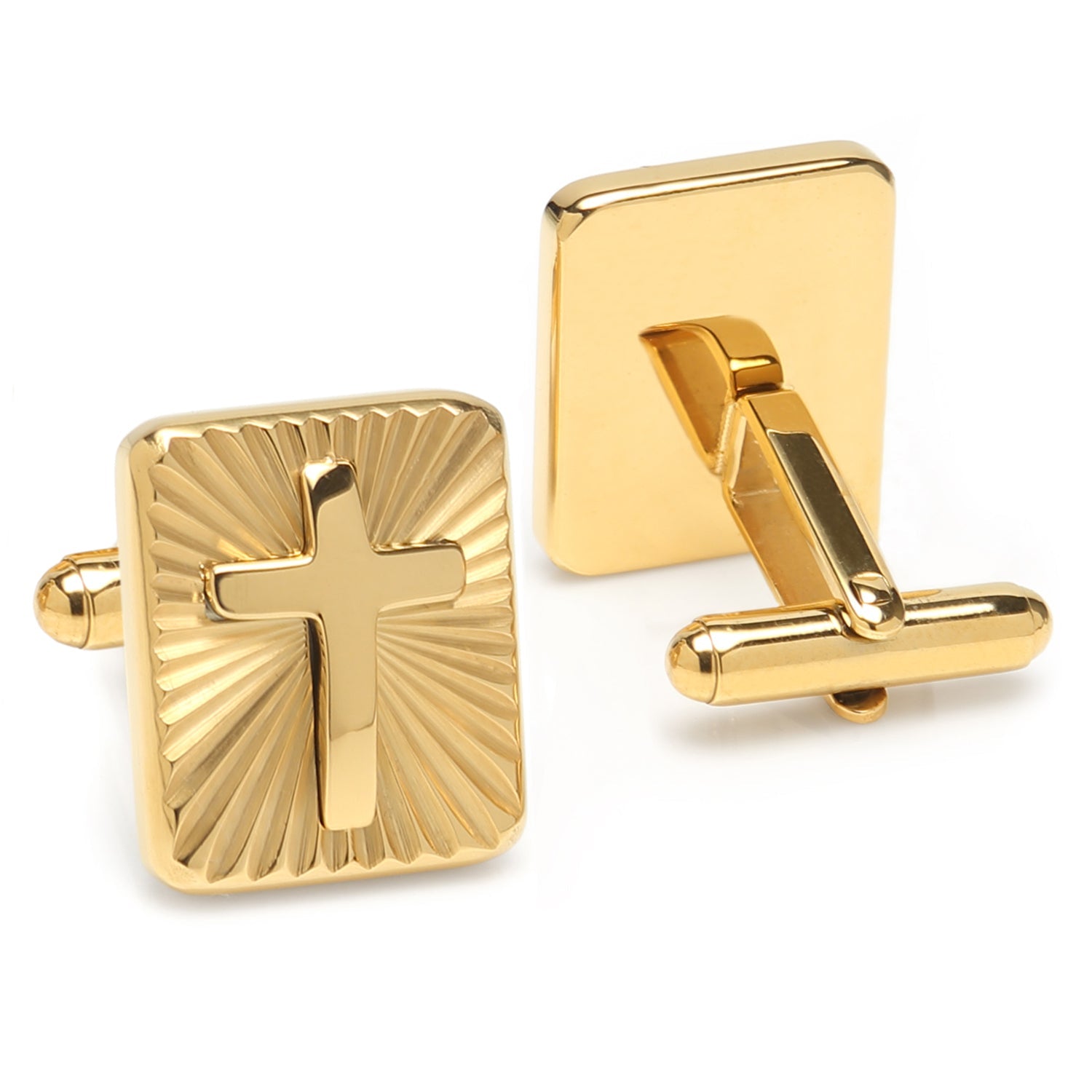 Radiant Cross Gold Stainless Steel Cufflinks - My Men's Shop