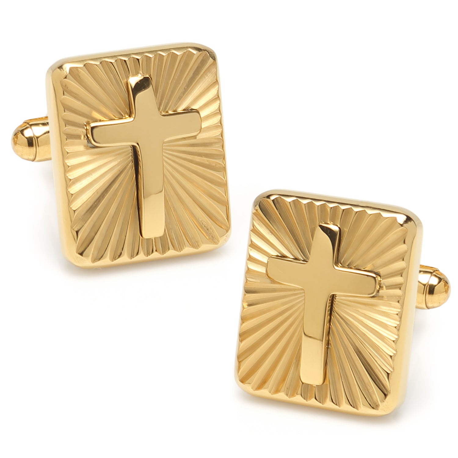 Radiant Cross Gold Stainless Steel Cufflinks - My Men's Shop