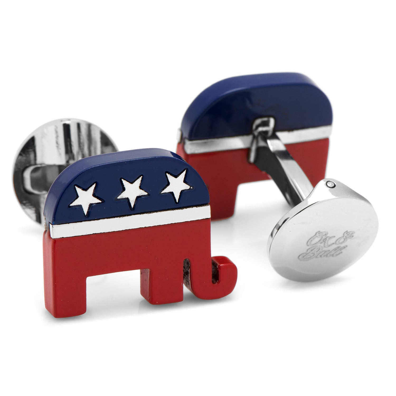 Stainless Steel Republican Elephant Cufflinks - My Men's Shop