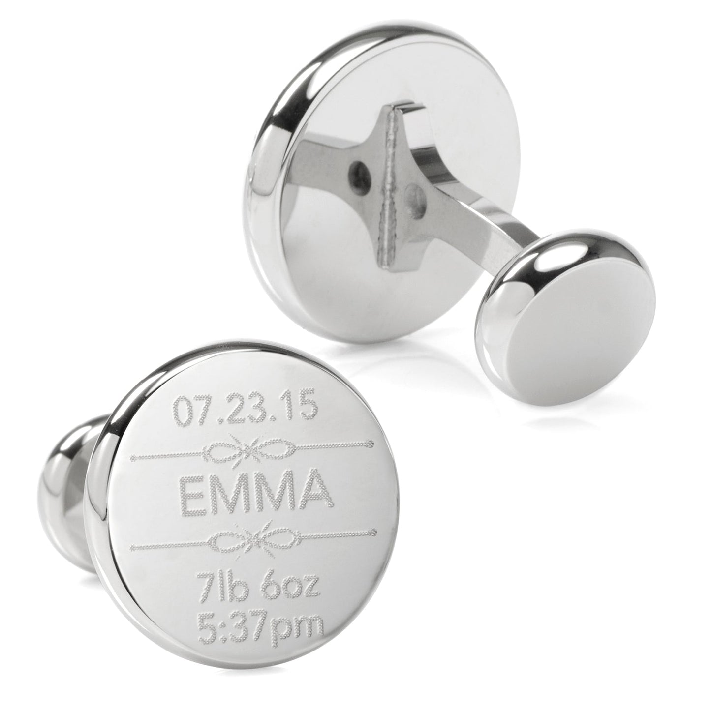 Birth Details Custom Photo Engravable Cufflinks - My Men's Shop