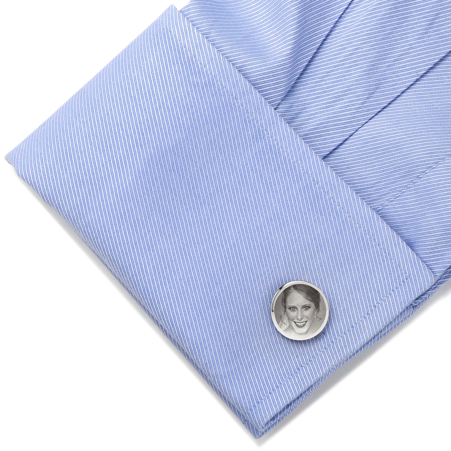 Custom Engraved Round Photo Cufflinks - My Men's Shop