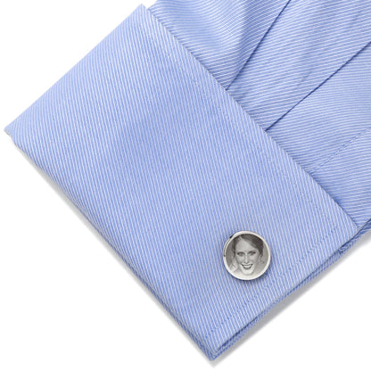 Custom Engraved Round Photo Cufflinks - My Men's Shop