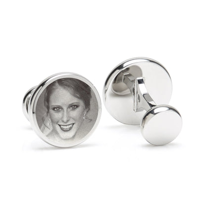 Custom Engraved Round Photo Cufflinks - My Men's Shop