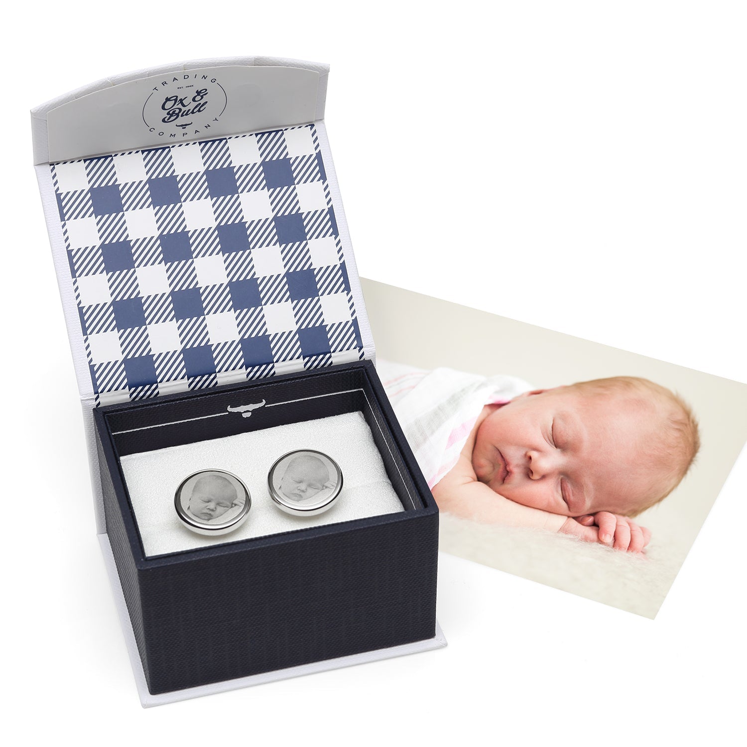 Custom Engraved Round Photo Cufflinks - My Men's Shop