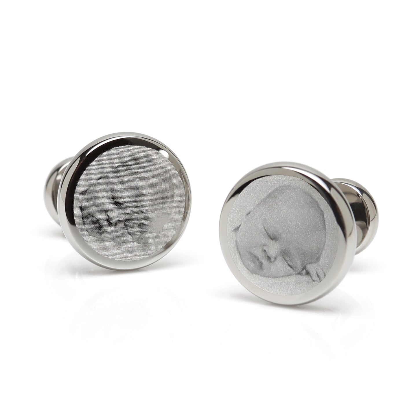 Custom Engraved Round Photo Cufflinks - My Men's Shop
