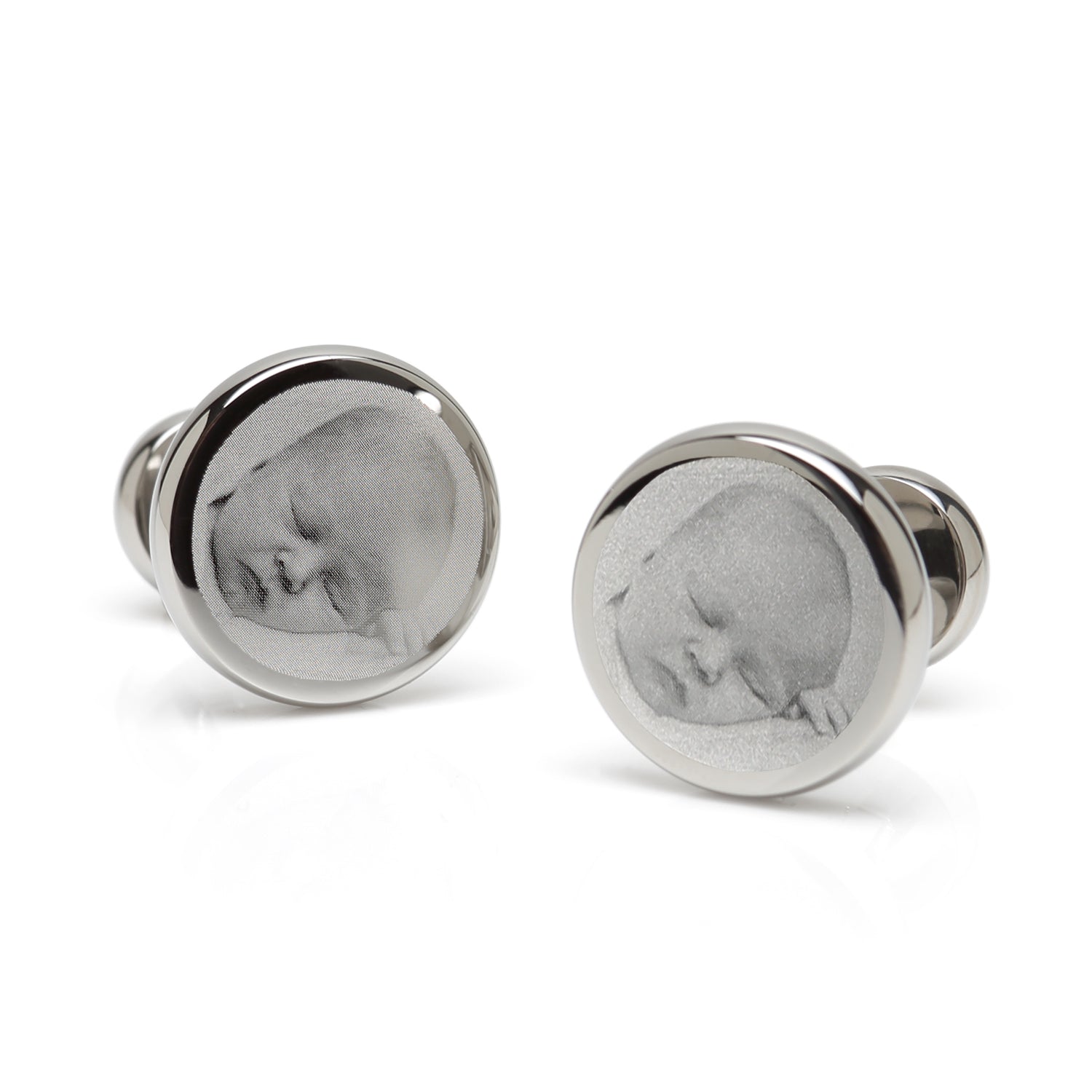 Custom Engraved Round Photo Cufflinks - My Men's Shop