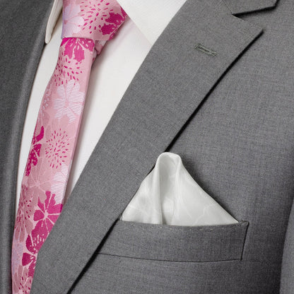 Soft Floral Gray Silk Men's Pocket Square - My Men's Shop