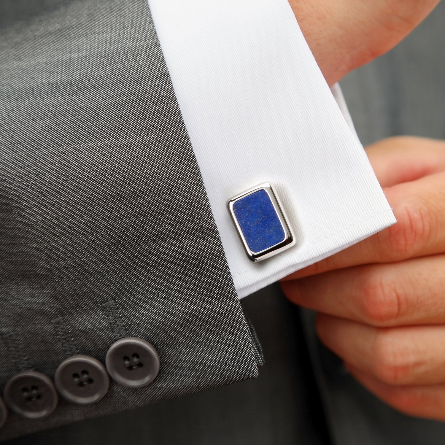 Sterling Silver and Lapis JFK Presidential Cufflinks - My Men's Shop