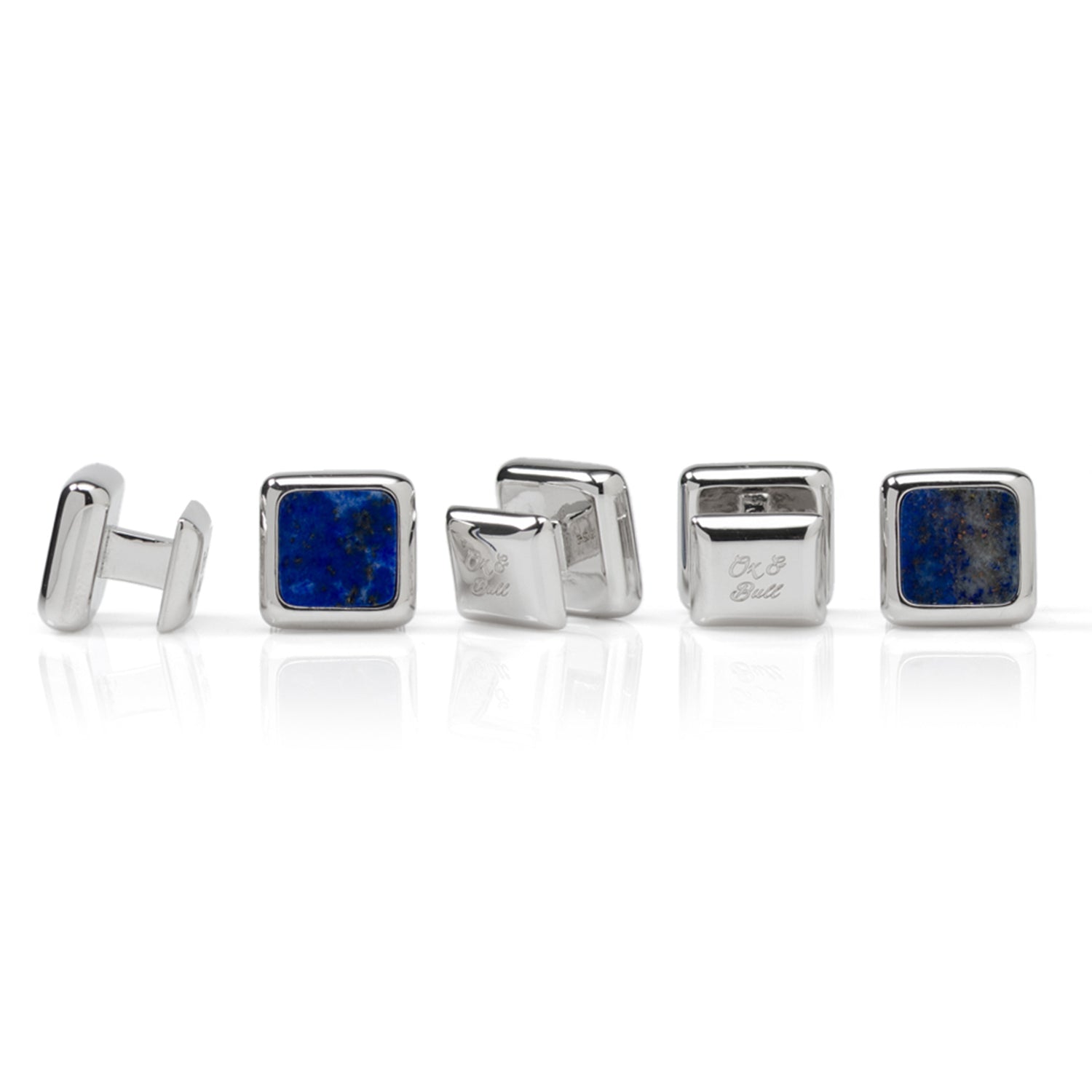Sterling Silver and Lapis JFK Presidential Studs - My Men's Shop