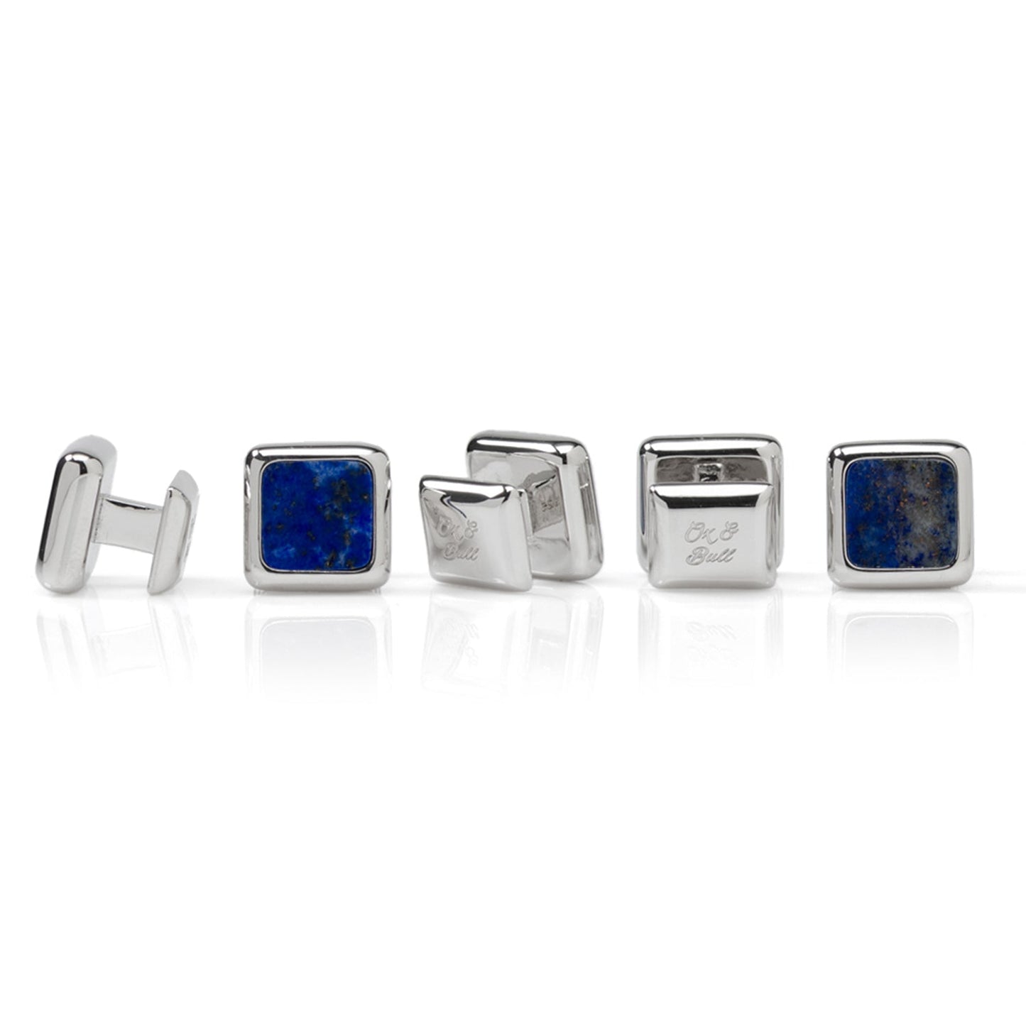 Sterling Silver and Lapis JFK Presidential 5-Stud Set - My Men's Shop