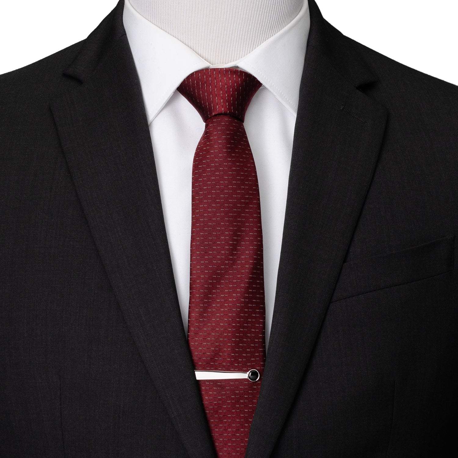 Silver and Onyx Tie Bar - My Men's Shop