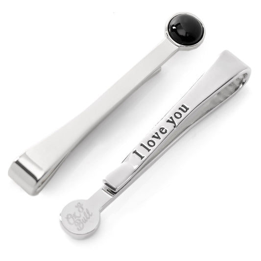 Silver and Onyx Tie Bar - My Men's Shop