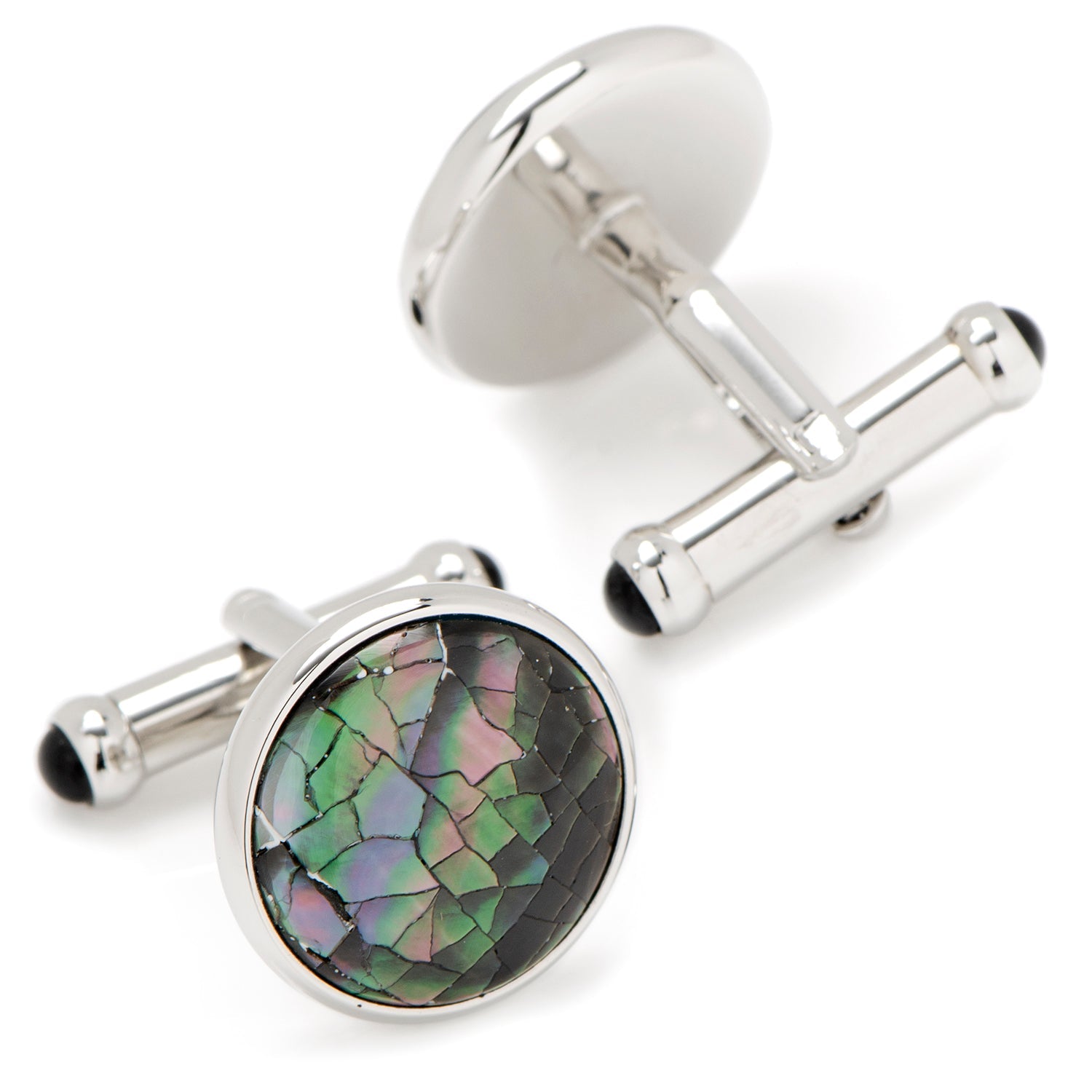 Sterling Mosaic Smoke Mother of Pearl Cufflinks - My Men's Shop