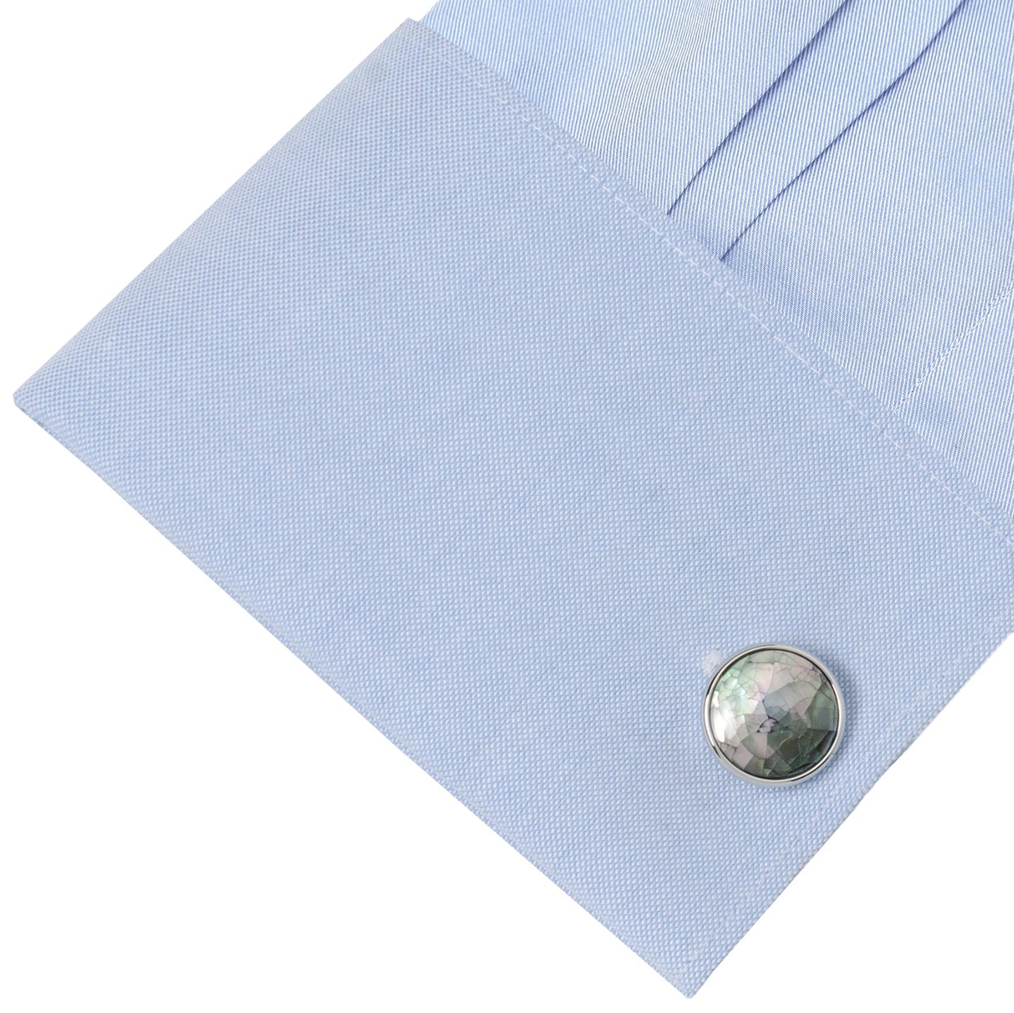 Sterling Mosaic Smoke Mother of Pearl Cufflinks - My Men's Shop
