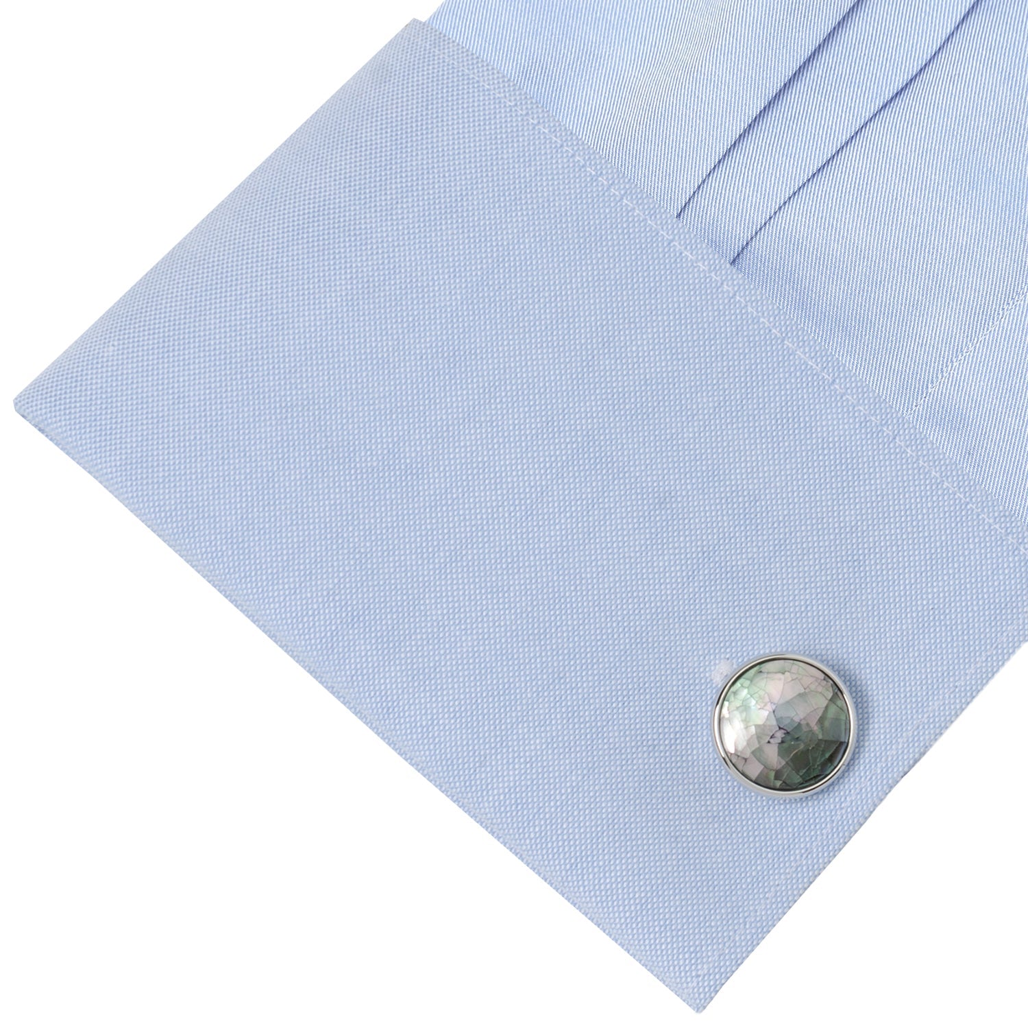 Sterling Mosaic Smoke Mother of Pearl Cufflinks - My Men's Shop