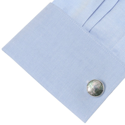 Sterling Mosaic Smoke Mother of Pearl Cufflinks - My Men's Shop