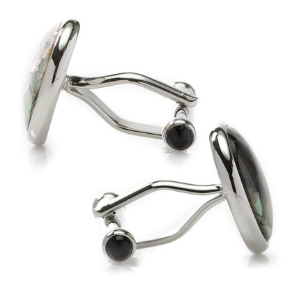 Sterling Mosaic Smoke Mother of Pearl Cufflinks - My Men's Shop