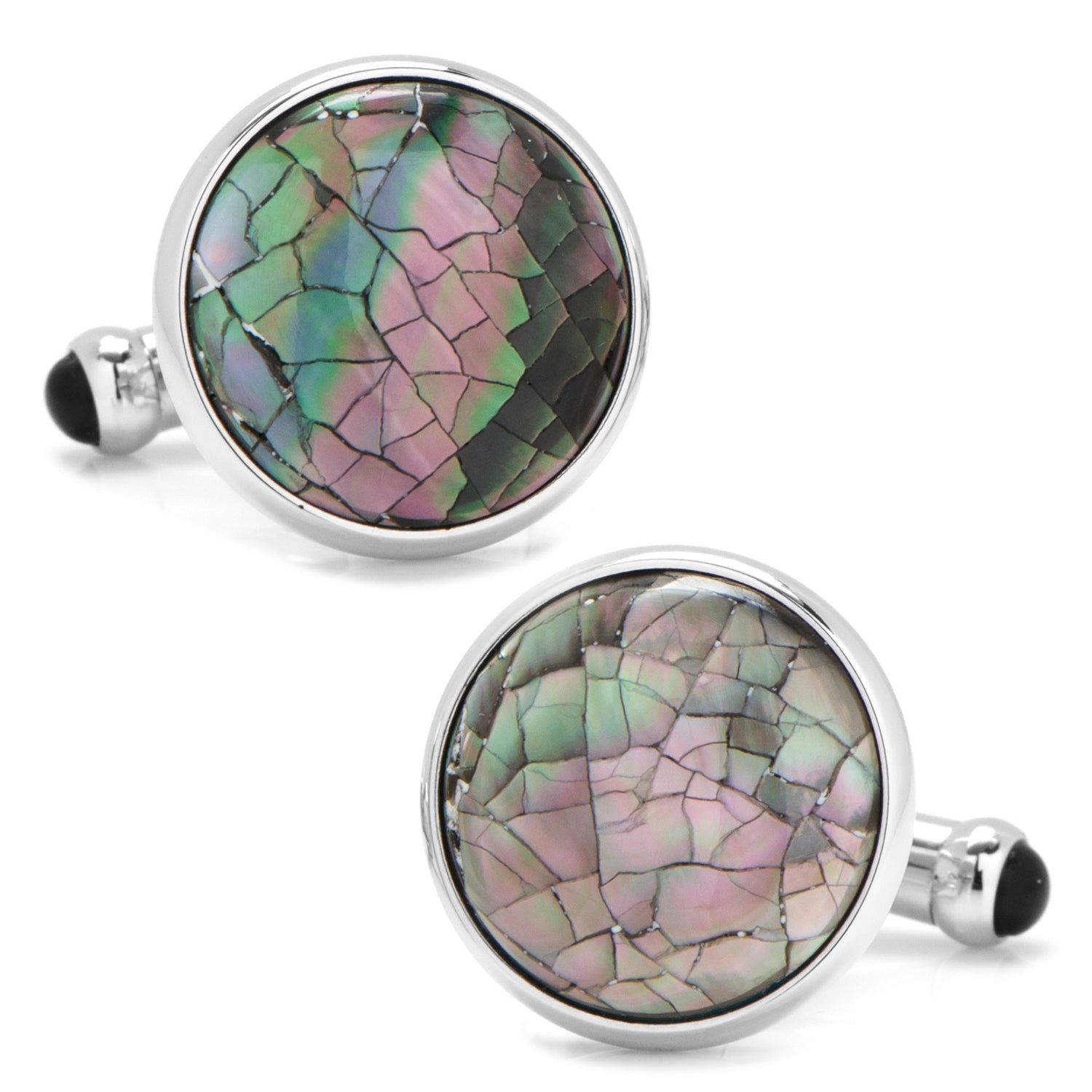 Sterling Mosaic Smoke Mother of Pearl Cufflinks - My Men's Shop