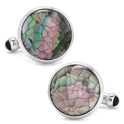 Sterling Mosaic Smoke Mother of Pearl Cufflinks - My Men's Shop