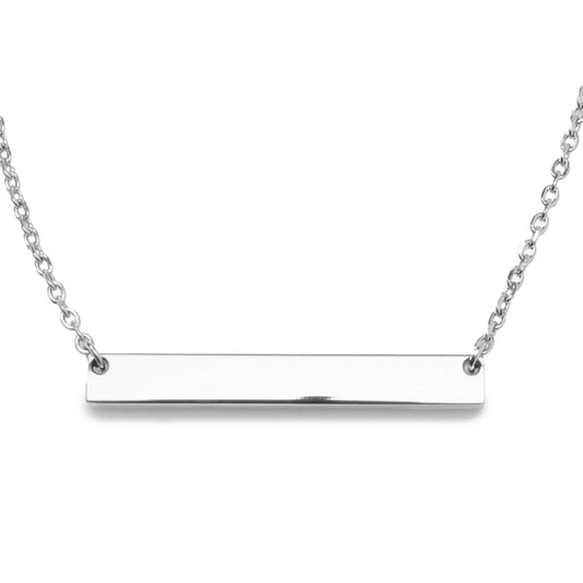 Collar de mujer con colgante de barra grabable de acero inoxidable