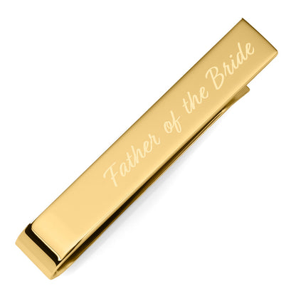 Wedding Title Engravable Gold Tie Bar