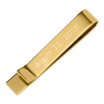 Wedding Title Engravable Gold Tie Bar