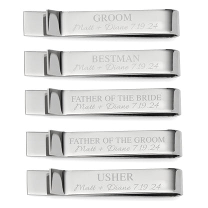 Wedding Party Engravable Tie Bar