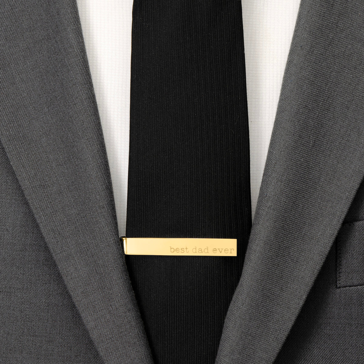 Pasador de Corbata Grabable Dorado "El Mejor Papá del Mundo"