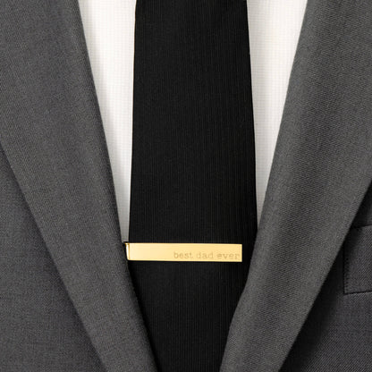 Pasador de Corbata Grabable Dorado "El Mejor Papá del Mundo"