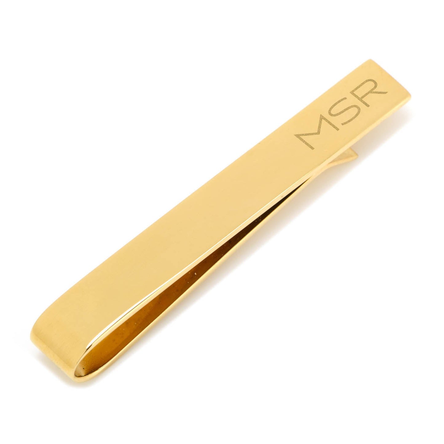 Barra de corbata grabable de acero inoxidable chapada en oro