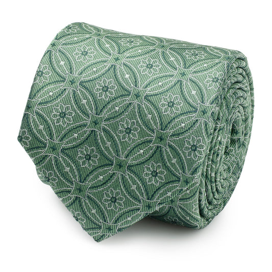 Corbata de hombre con azulejos verde berro