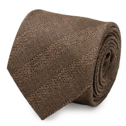 Tan Tweed Striped Linen Men's Tie - My Men's Shop