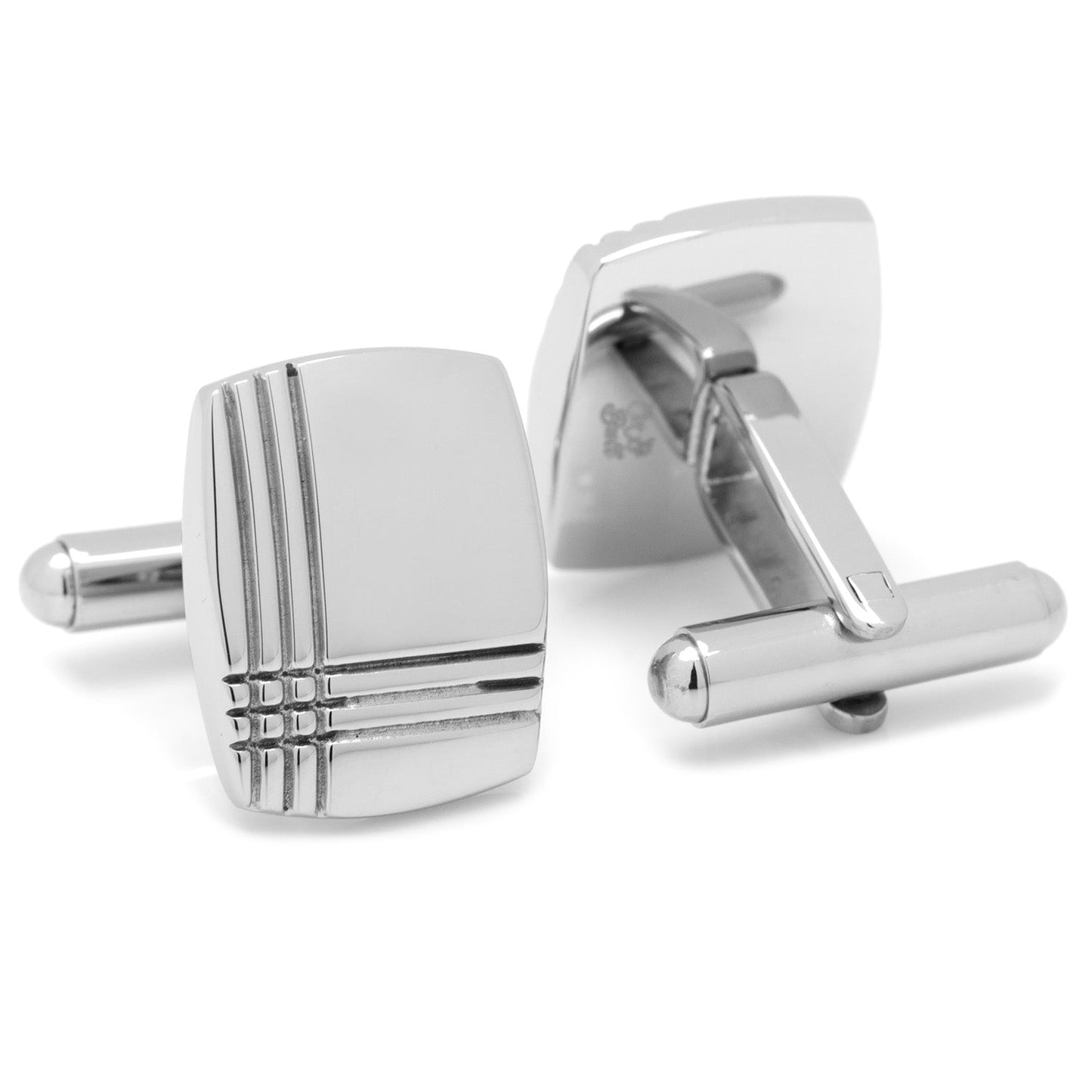 Gemelos de Plata de Ley con Diseño Tartán Escocés